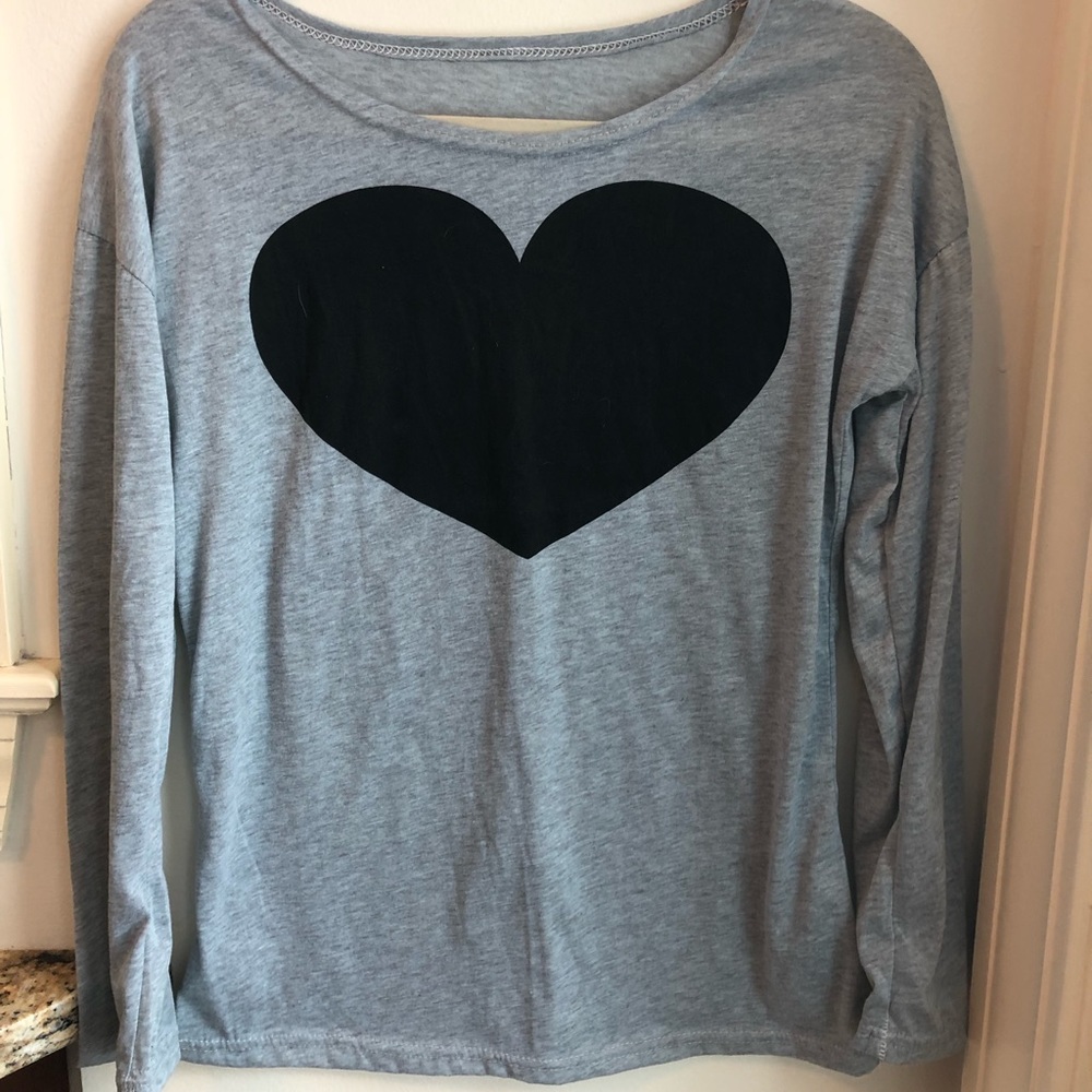 Long sleeve cotton shirt with heart